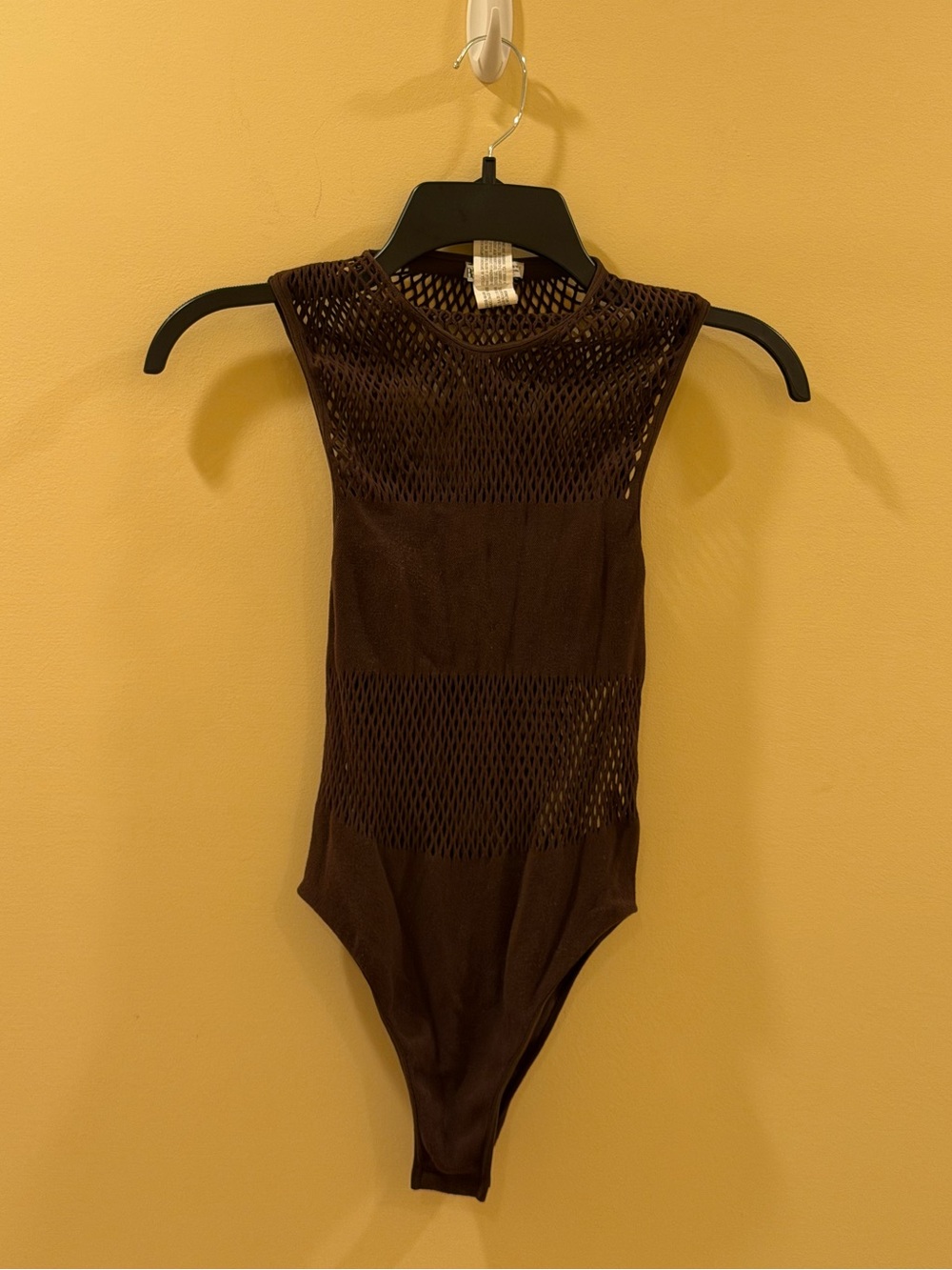 Sheer Mesh Bodysuit in Brown